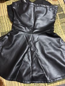 Strapless Faux Leather Dress