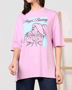 Shein Drop Shoulder Bugs Bunny Chest PrintCrew Tsh