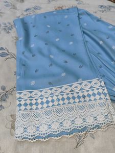 Blue Wrap Codset with Lace Detailings