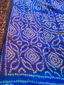 Bandhani Saree  brand new attach blouse piece