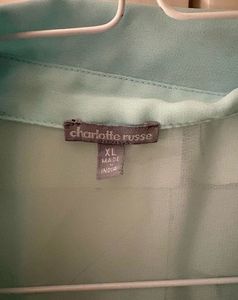 Sheer Sleeveless Button-Up Blouse