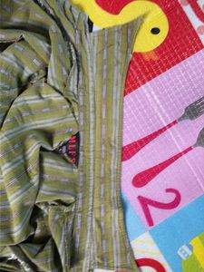Green Striped Button-Up Top