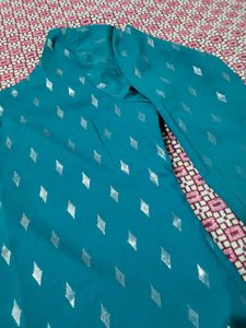 Teal Diamond Print Kurti