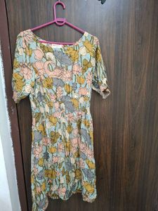 Bohemian Floral Print Midi Dress