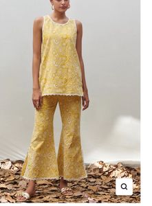 Mustard Co-ord Gardenia Set by MulMul