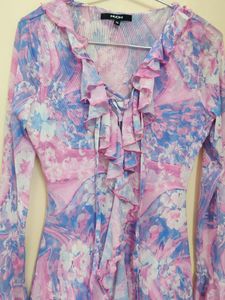 Ruffle Tie-Dye Mini Dress