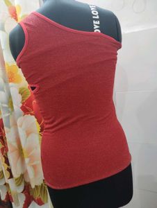 Stylish Red Sleeveless Top