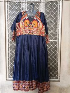 Beautiful Ethnic Gown with Peacock Print