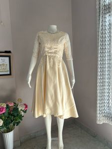 FIXED RATE Cream Lace Sleeve Dress