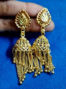 Gold Jhumka Earrings