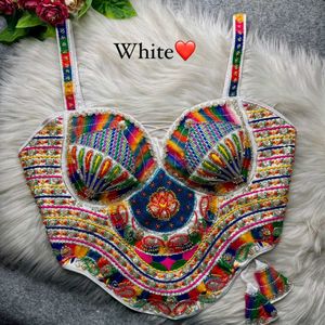Boho Rainbow Embellished Crop Top