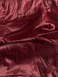 Red Satin Off-Shoulder Dress