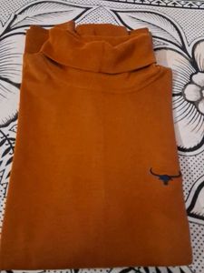 Orange Turtleneck Top
