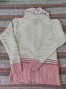 Chic Knit Cardigan with Pink Accents