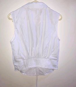 Zudio White Drawstring Crop Top