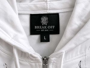 Break Off White Gothik Zip-Up Hoodie