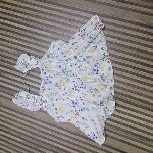 Floral Print Peplum Top