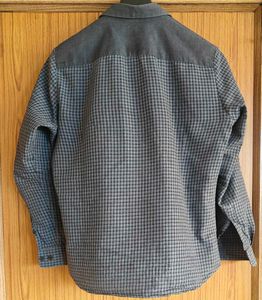 Men's Grey &amp; White Striped Checkered Shirt