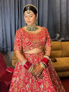Stunning Red Embroidered Lehenga Choli