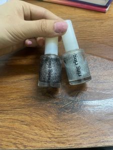 Dark and Light silver Nail polish