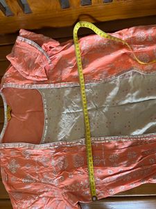 Aurelia  Peach sequin neck Kurta top