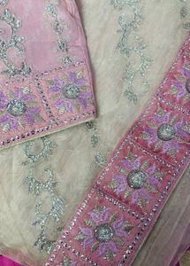 Sparkling Pink Blouse with Saree