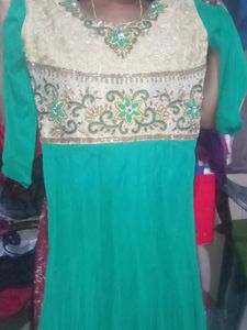 Embellished Teal Ethnic Gown