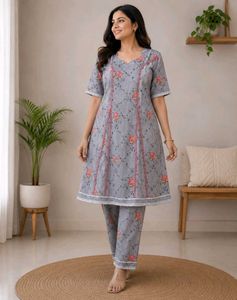 Handstitched Floral Kurta Set 😀