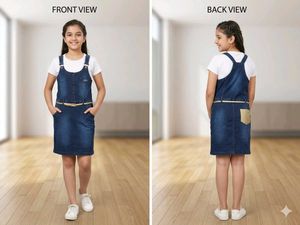 Girls Denim Pinafore Dress