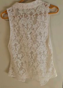 Elegant White Lace Vest