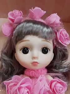 Adorable Pink Doll with Crochet Dress