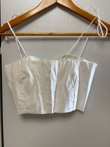 White Tie Strap Corset Top