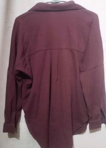 Elevate Women's Solid Maroon Shirt