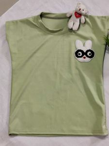 Cute Bunny Applique T-Shirt