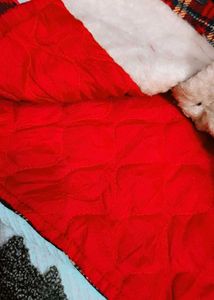 Red Plaid Toggle Winter Coat