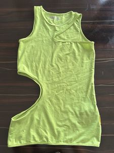 Lime Green Cutout Tank Top