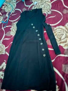 women black  Solid fit and flare dress