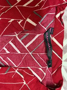 Red Geometric Print Kurta