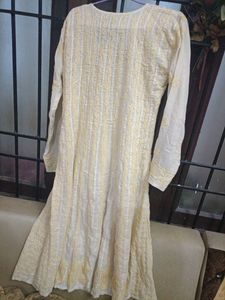 Frock Style Chikenkari Kurta (Price Negotiable)