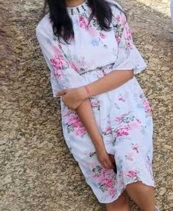 Floral Print Chiffon Dress