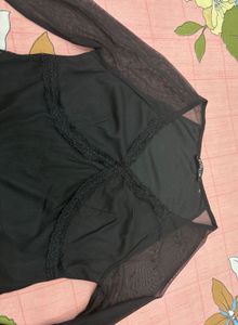 Sheer Mesh Long Sleeve Top