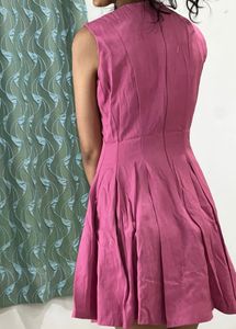 Chic Pink Sleeveless Fit &amp; Flare Dress