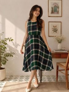 Classic Plaid Dress With Extra Sleeves