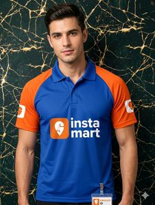 Insta Mart Blue & Orange Polo T-Shirt