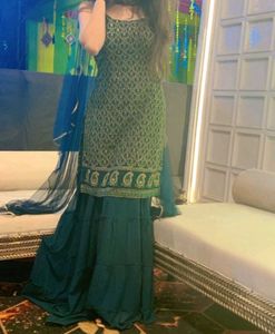 GREEN SHARARA SET