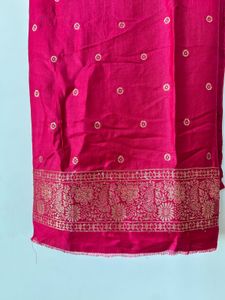 Elegant Pink Banarasi Silk Saree with Blouse Piece
