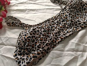 Leopard Print Bikini Top