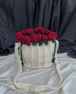 Crochet Rose Bouquet Pouch