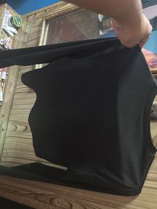 Trendy Black Cropped Top with Flame Design