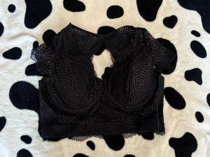 black lace longline bra/blouse